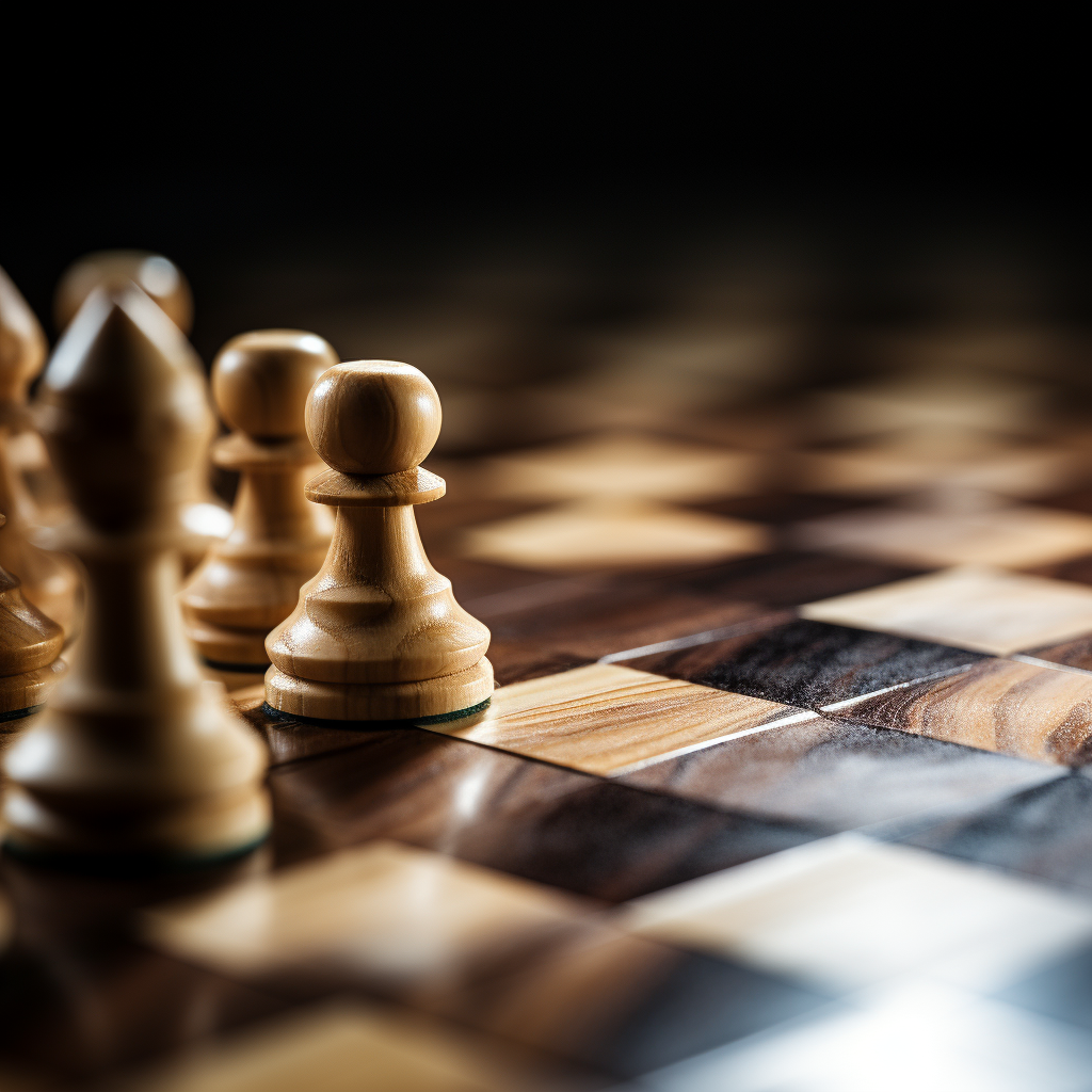 Close-up of Textured Chess Pieces with Extra Queen