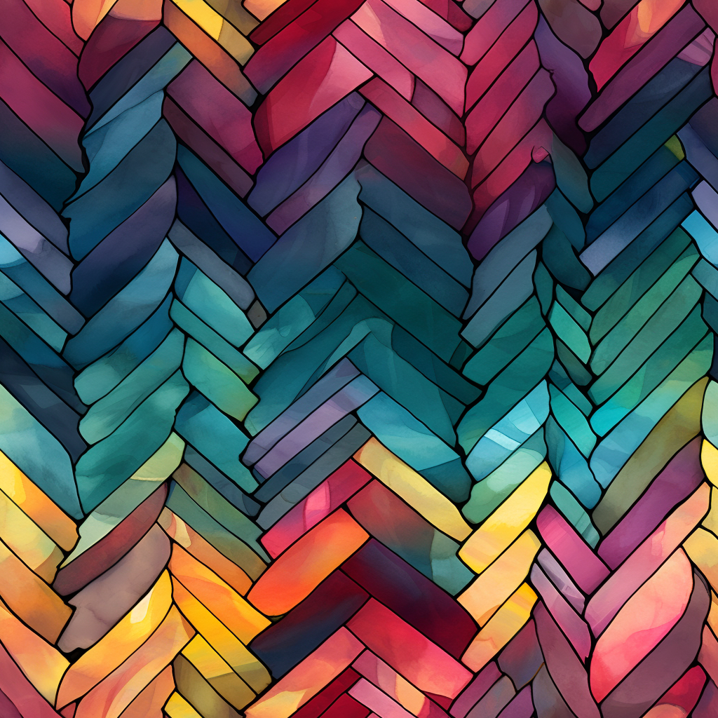 Chevrons and Alcohol Ink in Jewel Tones Art