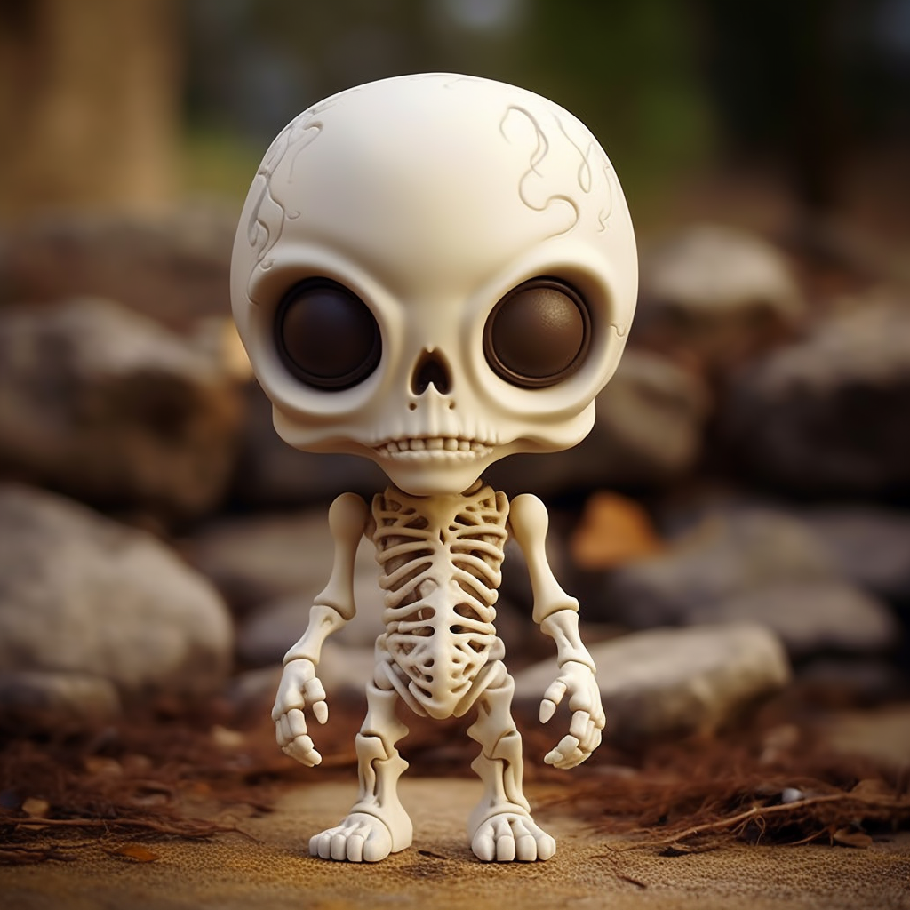 Chibi Alien Skeleton Bones Toy