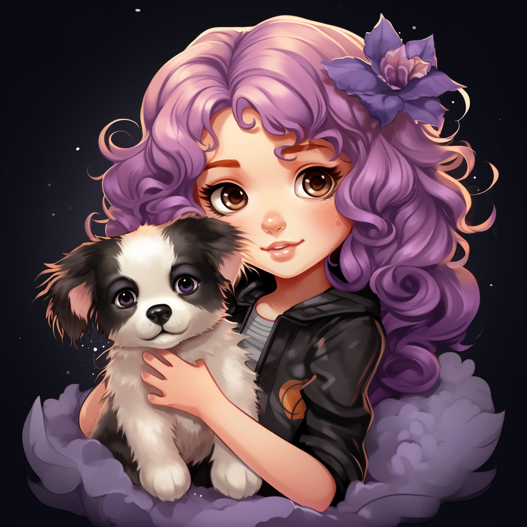 Chibi Bon Vivant with Aussie Shepherd Puppy