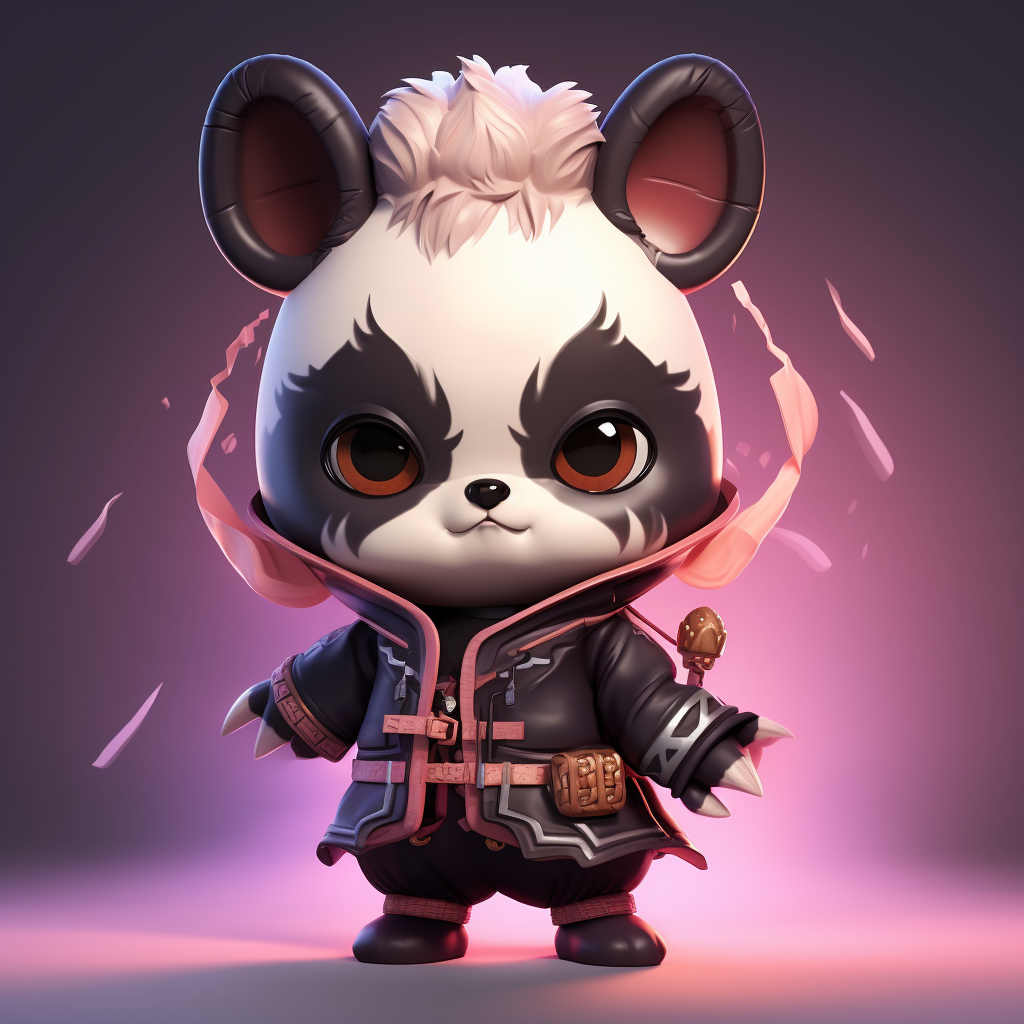 Adorable chibi llama in Kung Fu Panda anime style