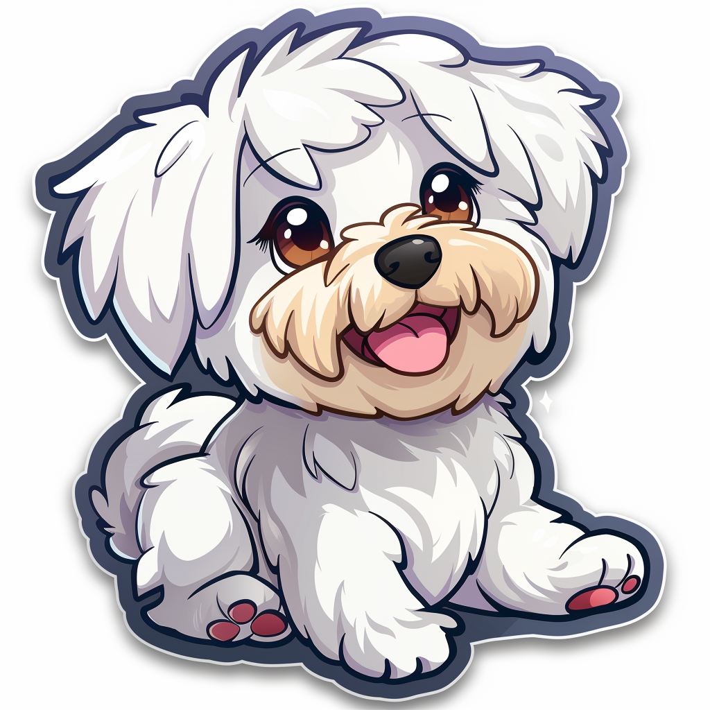 Chibi Maltese Dog Sticker