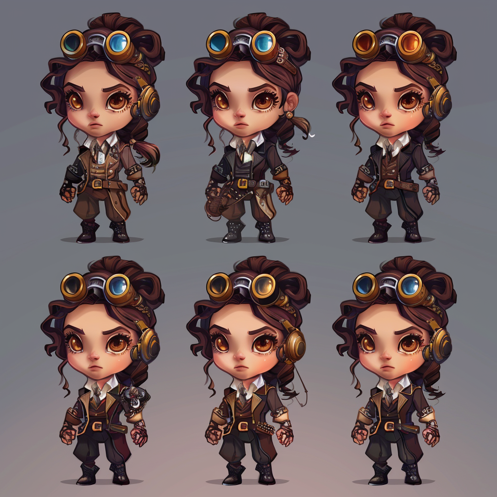 Cute Steampunk RPG Character Design