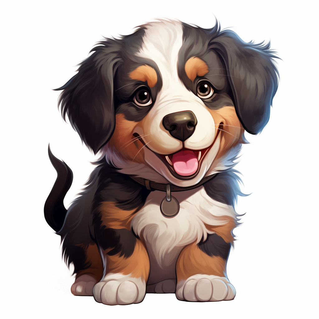 Adorable Chibi Bernese Mountain Dog