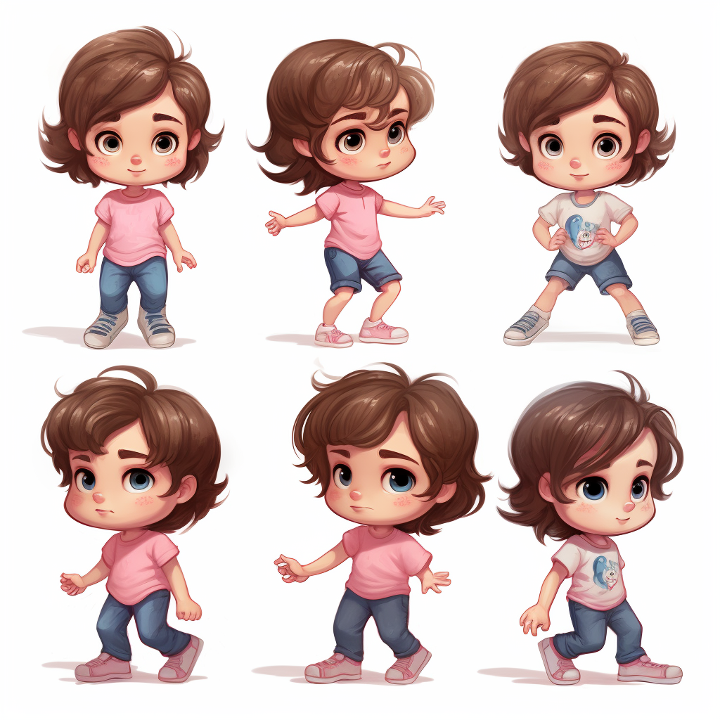 Cute chibi girl with various expressions