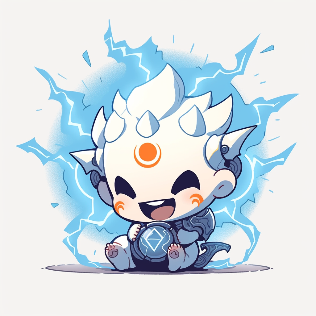 Cute Chibi Thunder God Laughing