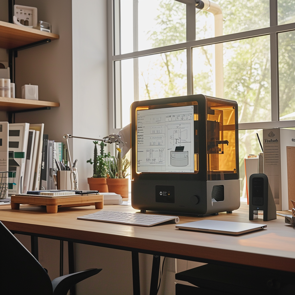 Simple Chic Desk with 3D Printer Display