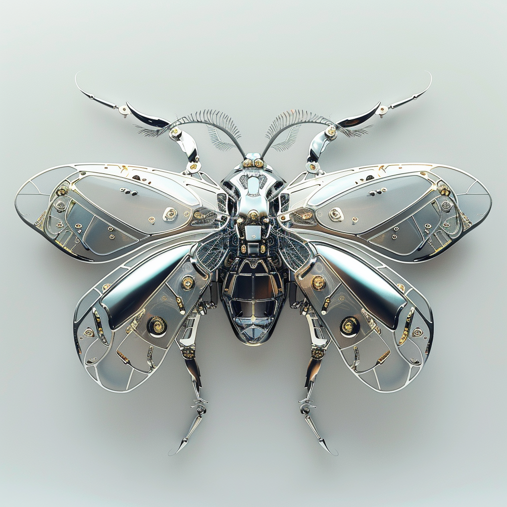 Chic futuristic moth jewelry design