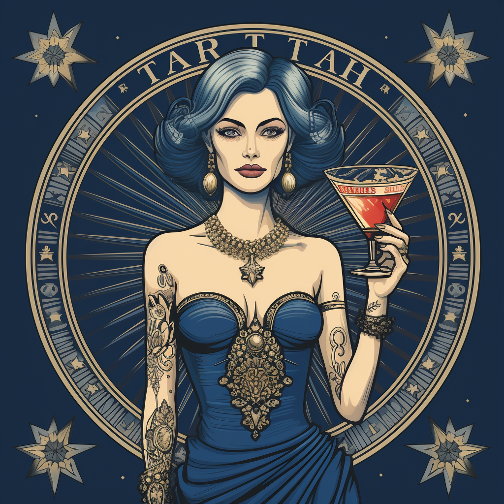 Elegant woman enjoying a martini.