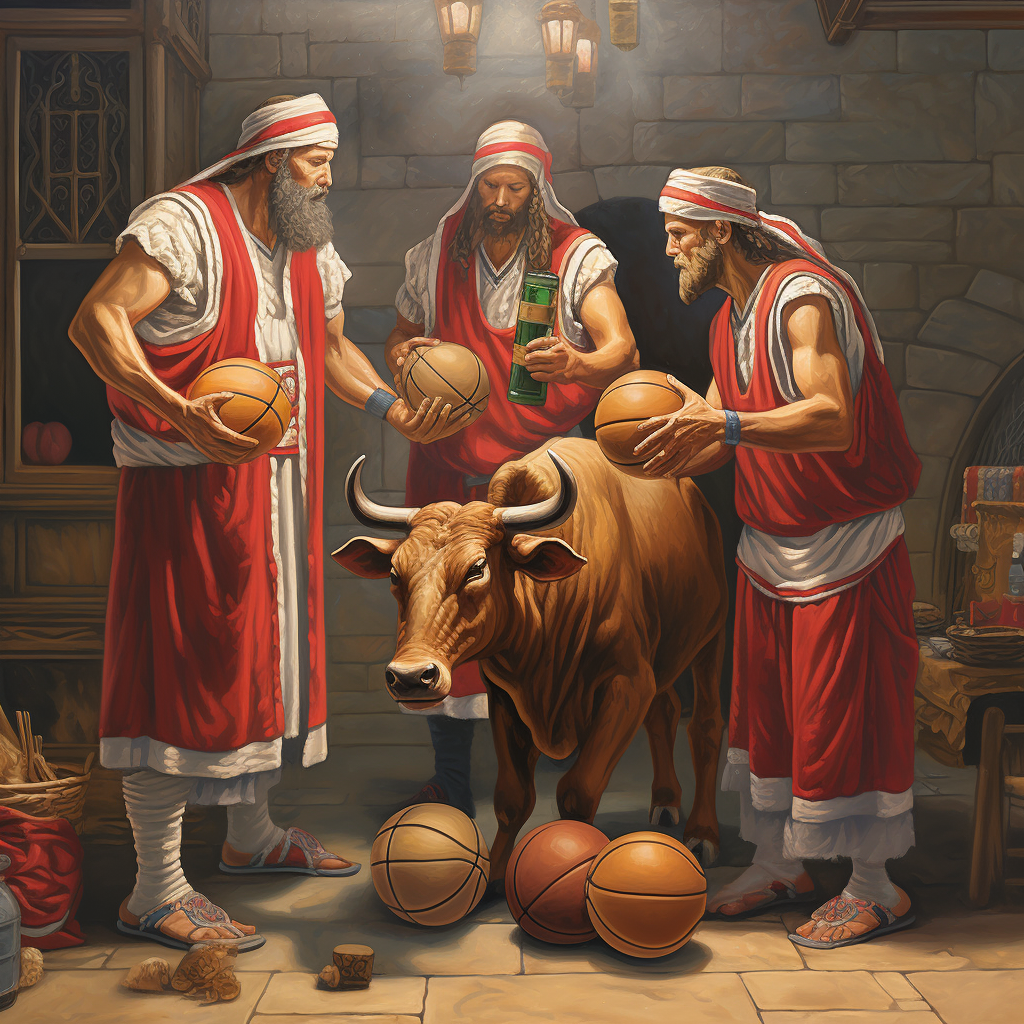 Chicago Bulls Nativity Basketball Scene