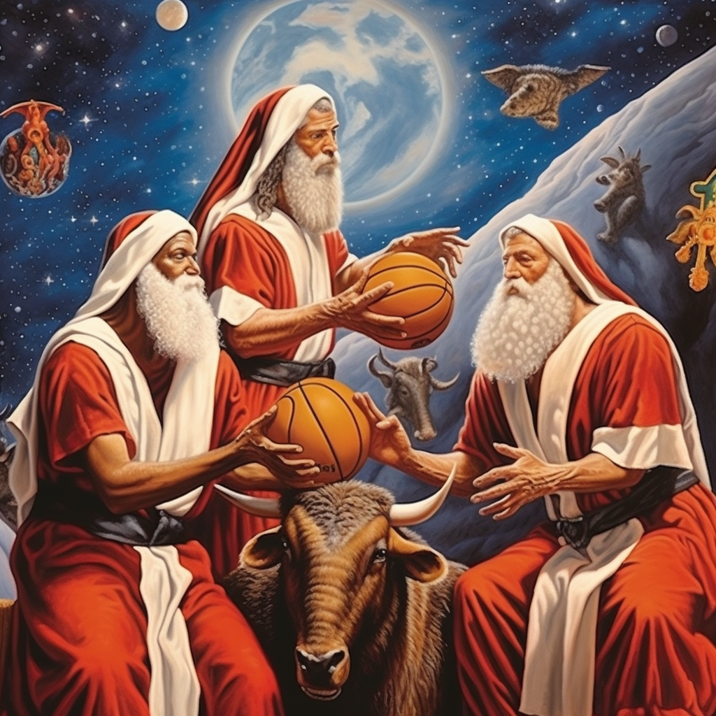 Chicago Bulls Nativity with Basketball