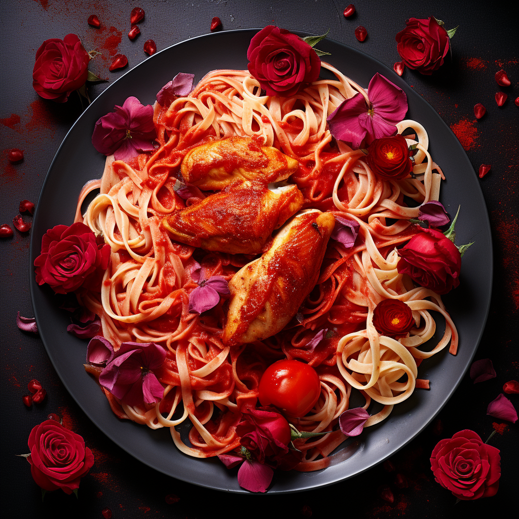 Delicious Chicken Rose Pasta - Top View