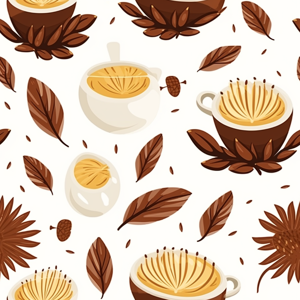 Chicory coffee vector seamless pattern