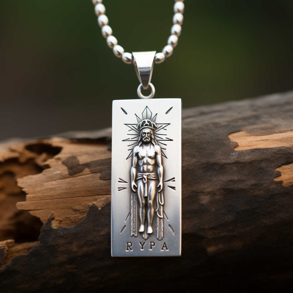 Emblem of Chief Deity on Silver Pendant