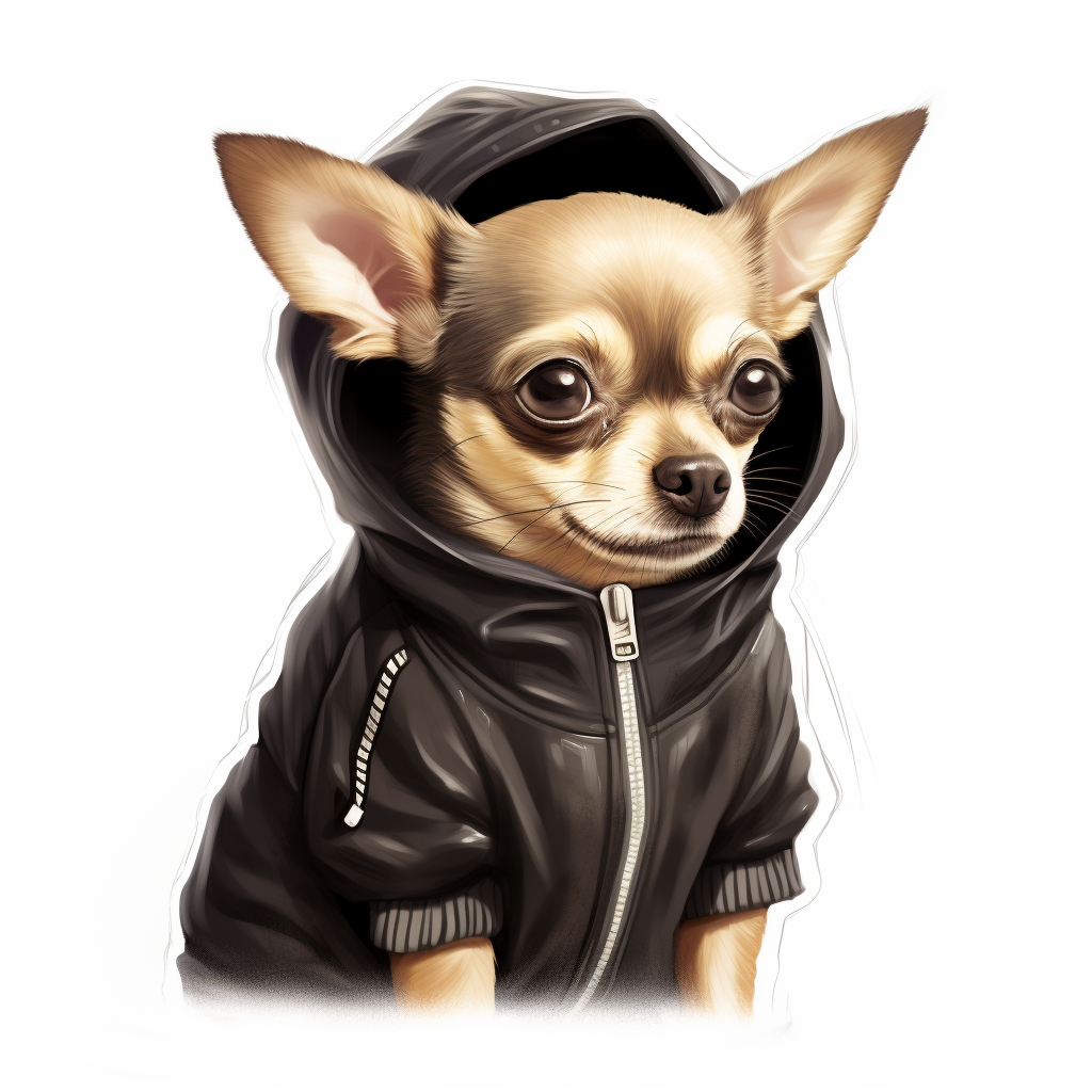 Sketch of Chihuahua in Zara Padded Jacket