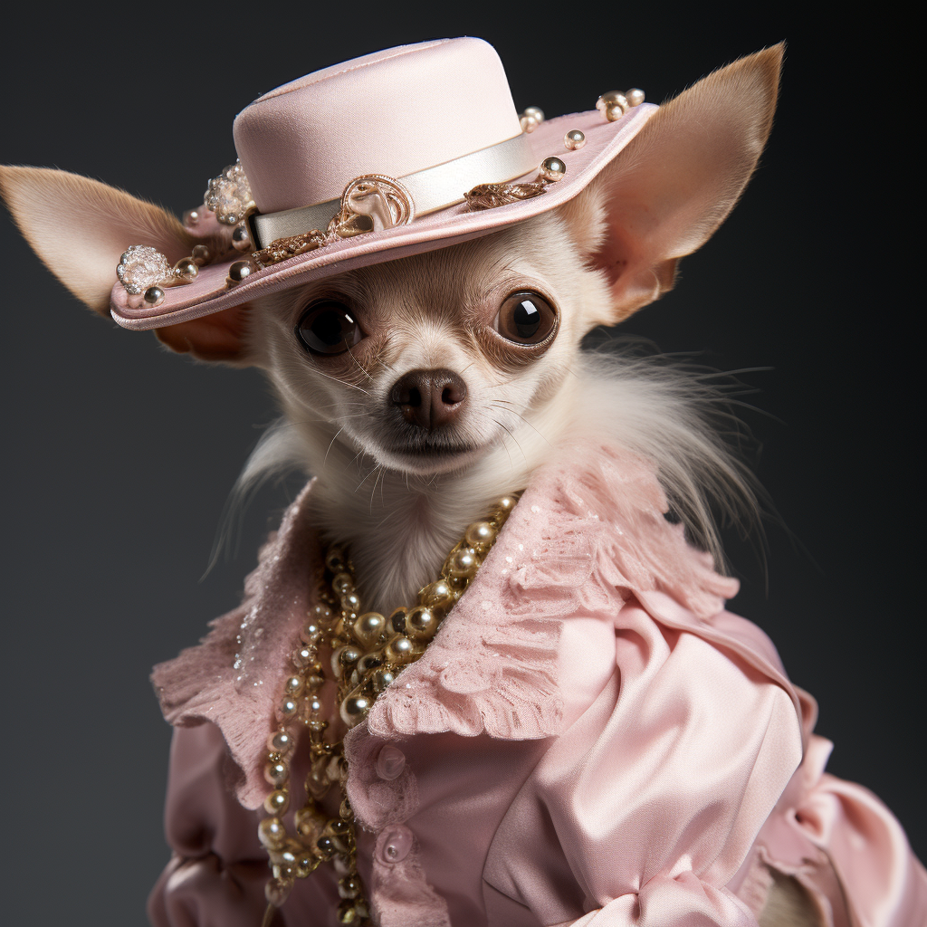 Stylish Chihuahua in Dior Outfit