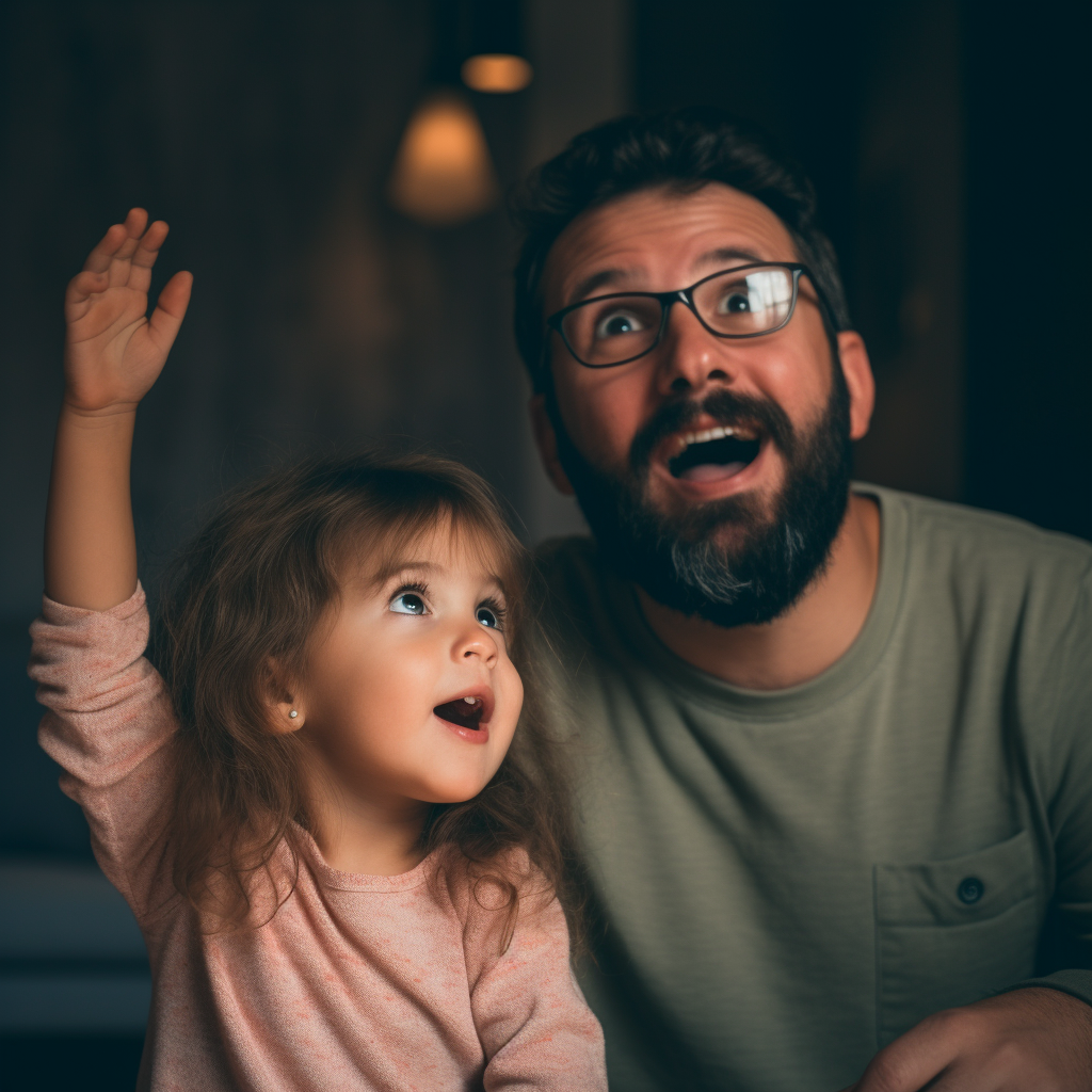 Curious child asking dad why?