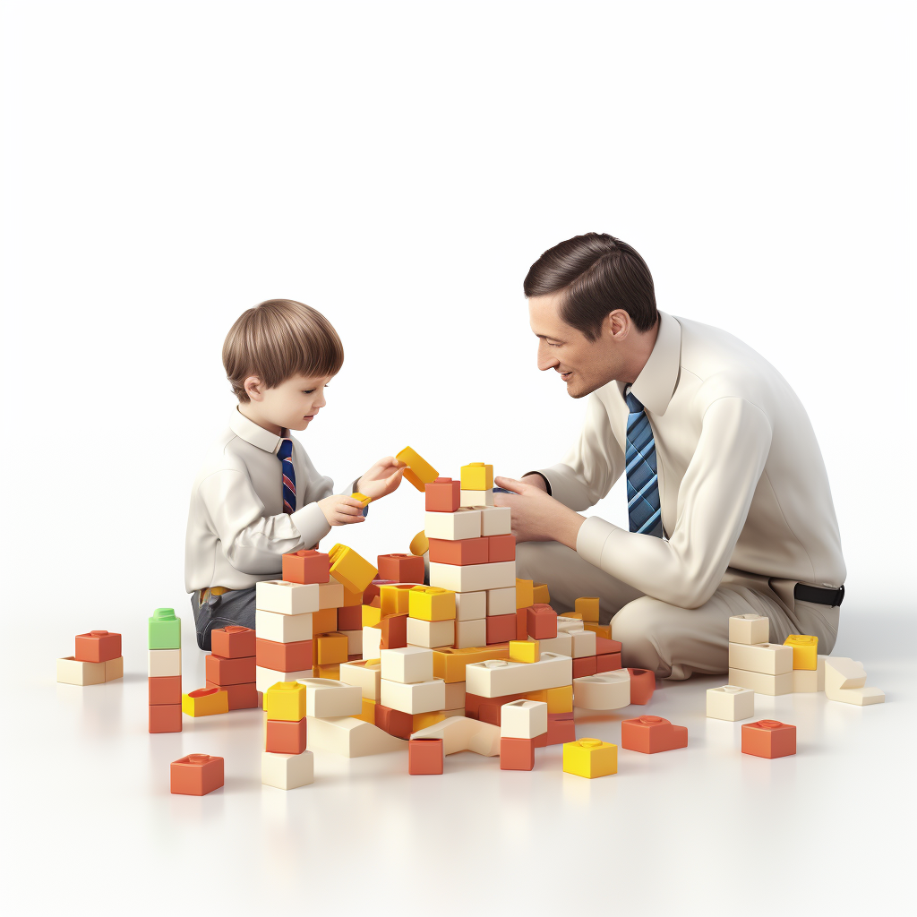 Child playing with building blocks