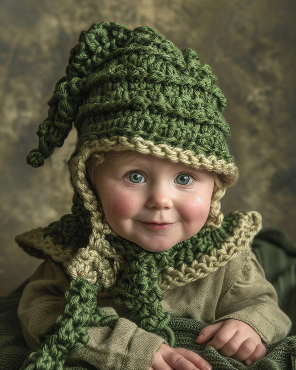 Child elf hat crochet photo