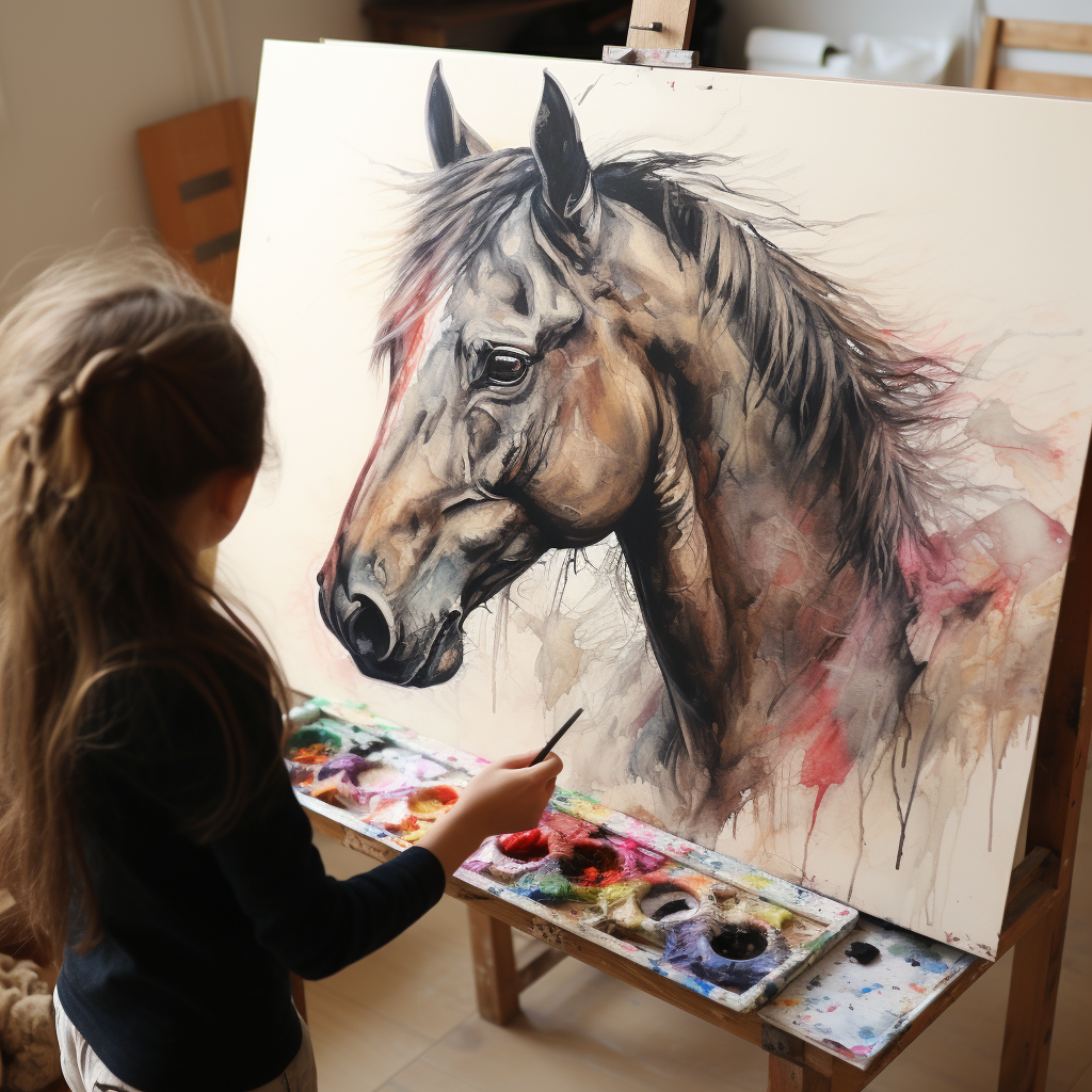 Child's horse drawing artwork