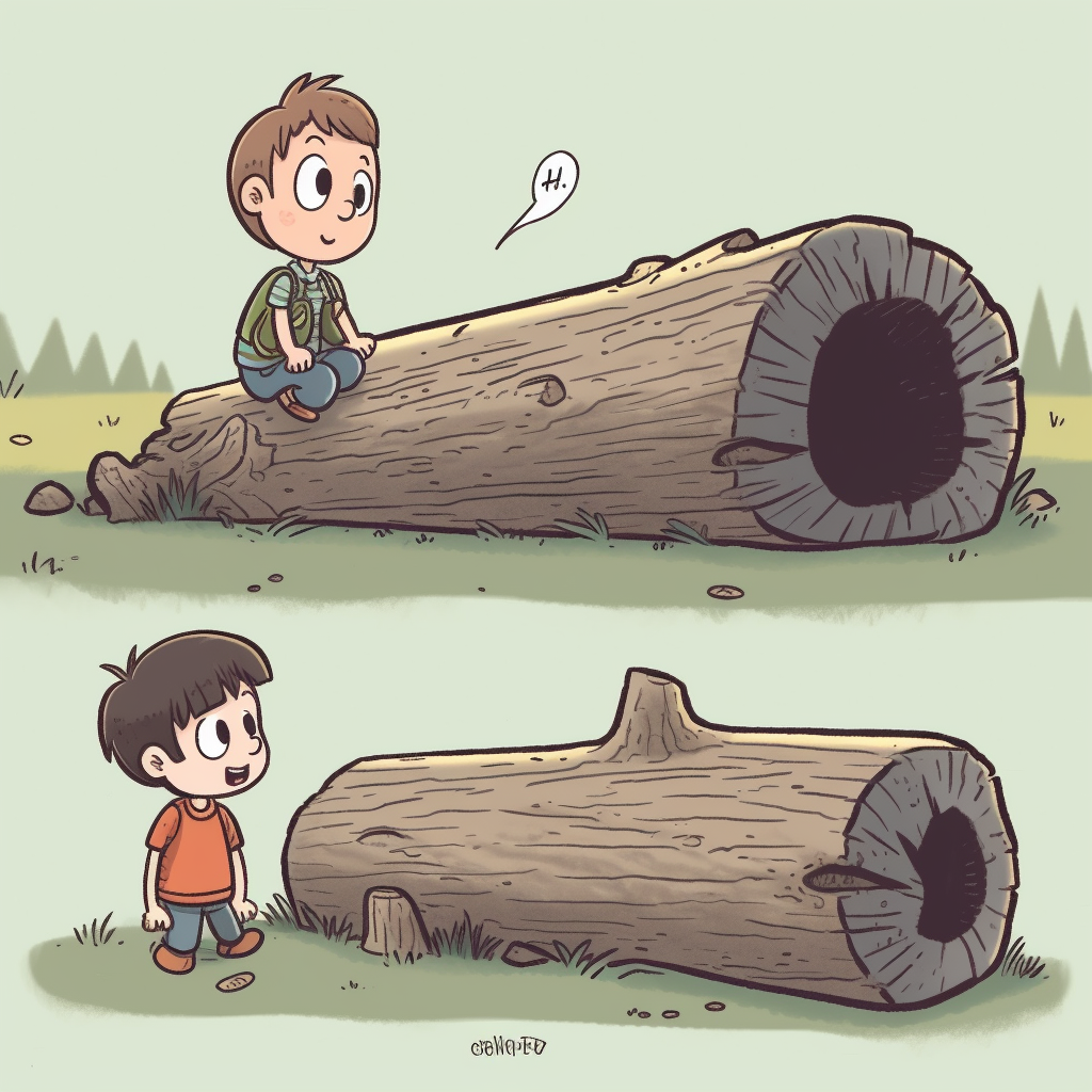 A child found in a log