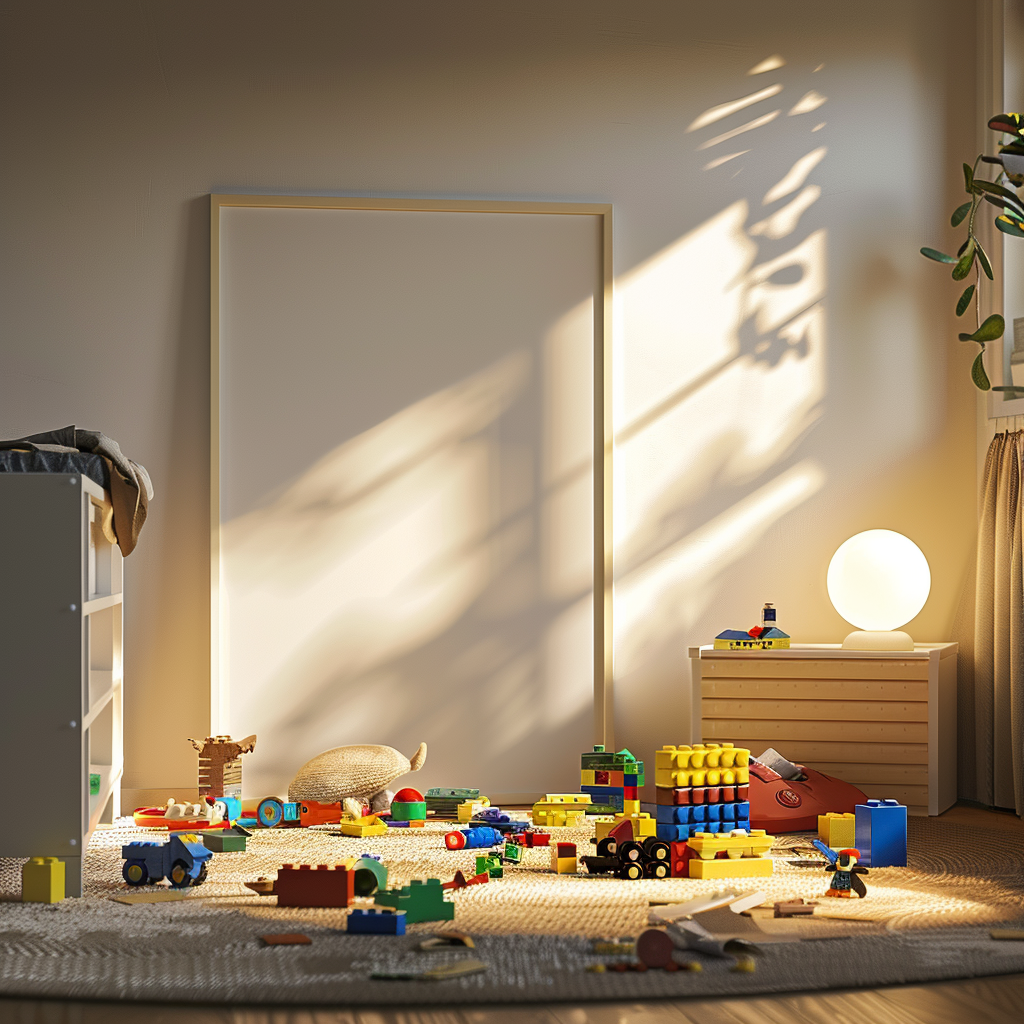 Child's Bedroom with Bright Lighting