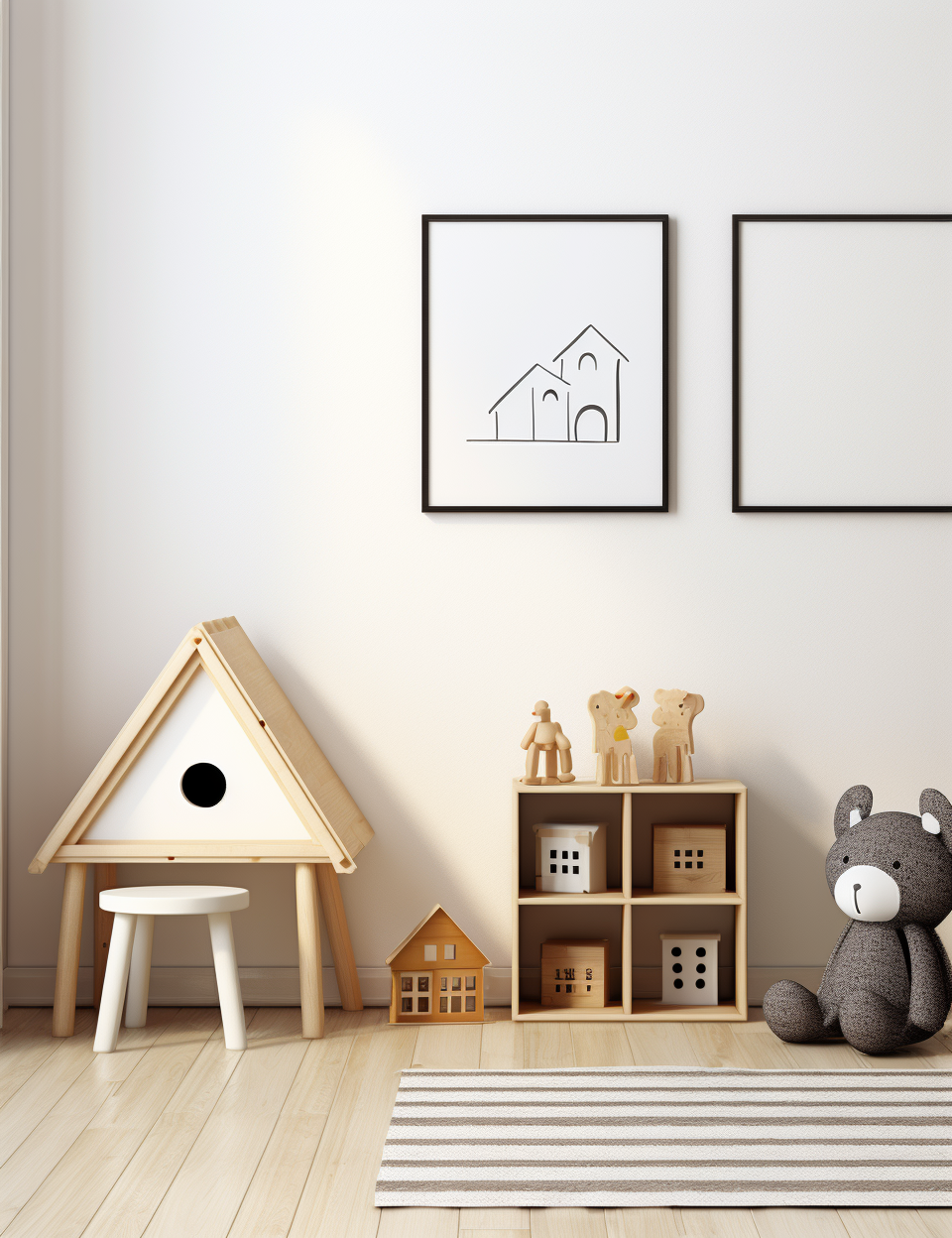 Mockup Poster Frame in Stylish Child Room