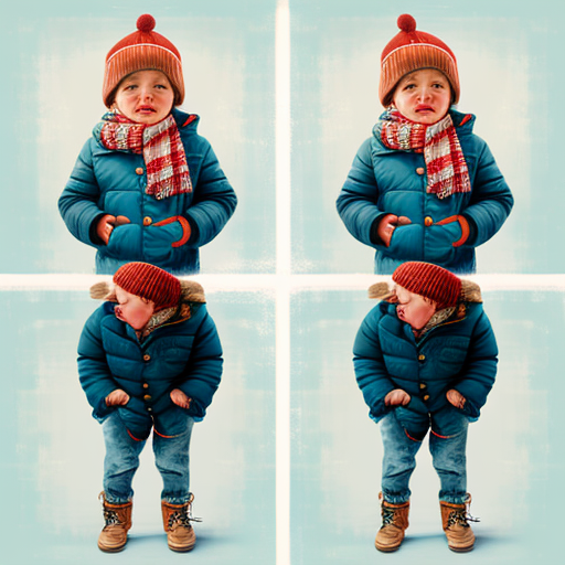 Child with Blue Hat and Jacket