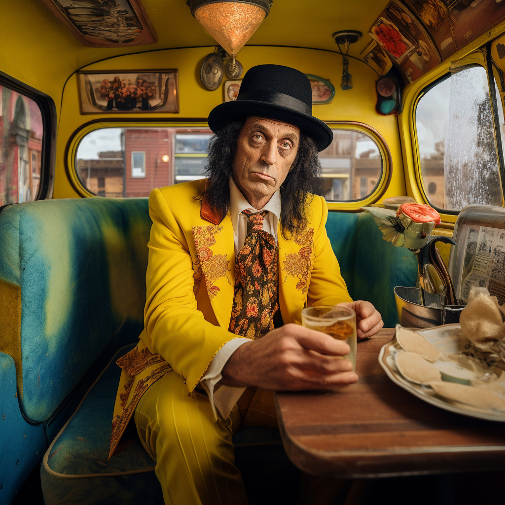 Child catcher in vintage VW van