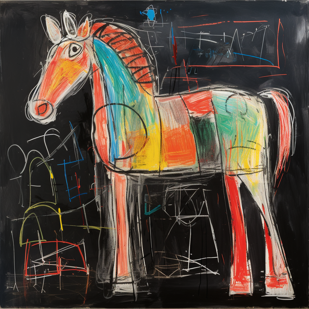 Child's drawing of a horse