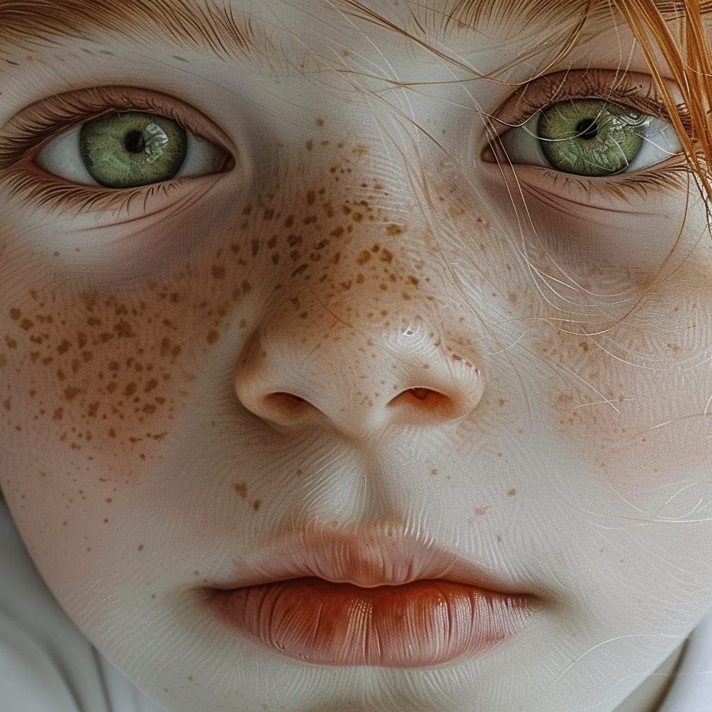 Child with Freckles Cartoon Character