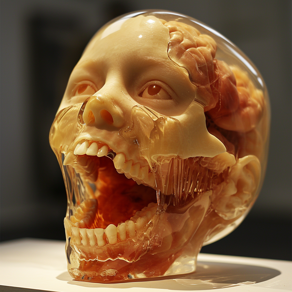 Creepy child head jelly replica