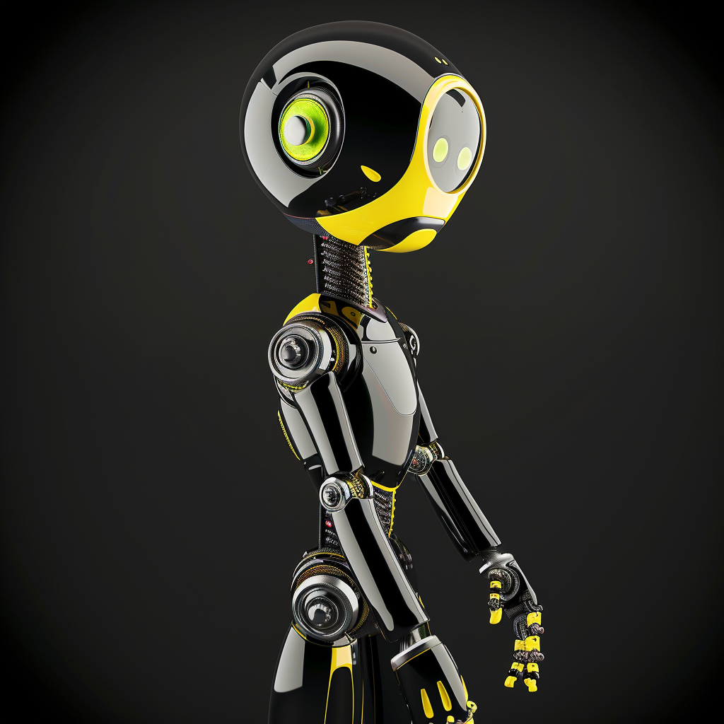 Cute Child Robot Yellow Black