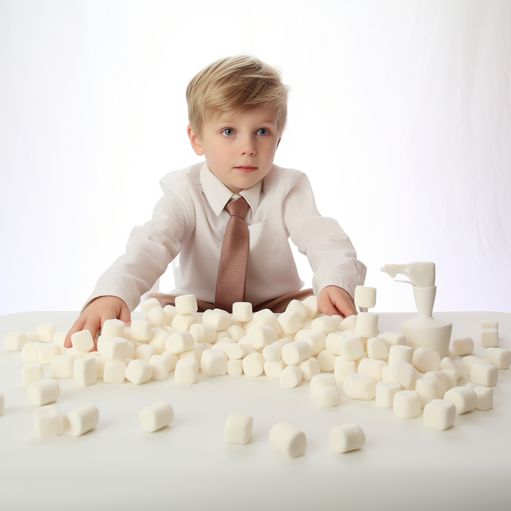 Child at Table with Marshmallow