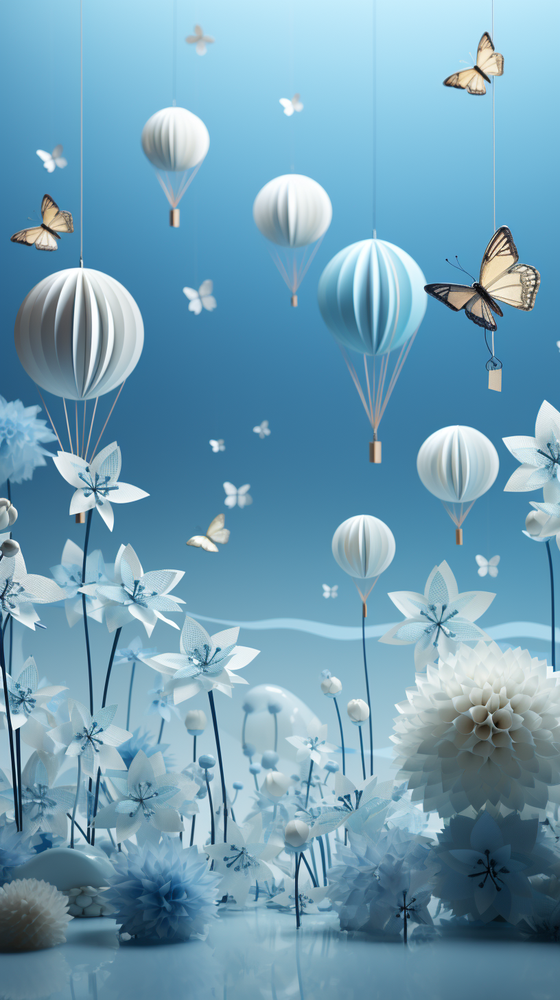 Childlike background image with light blue tones