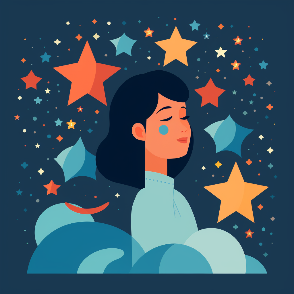 Flat vector illustration of children shaped like stars