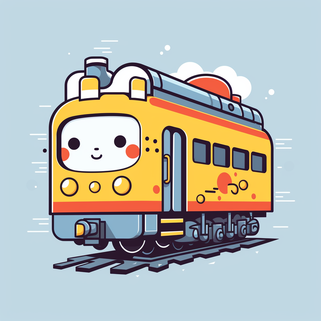 Cute train illustration for children