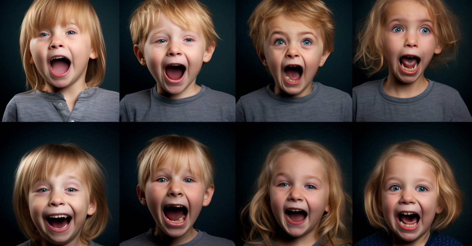 Children expressing various emotions