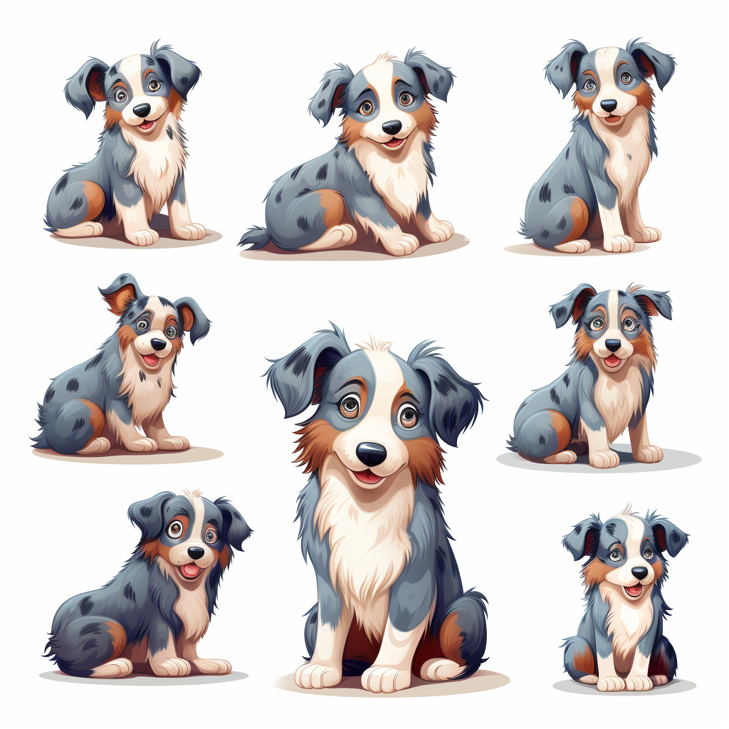 Blue Merle Australian Shepherd Sitting