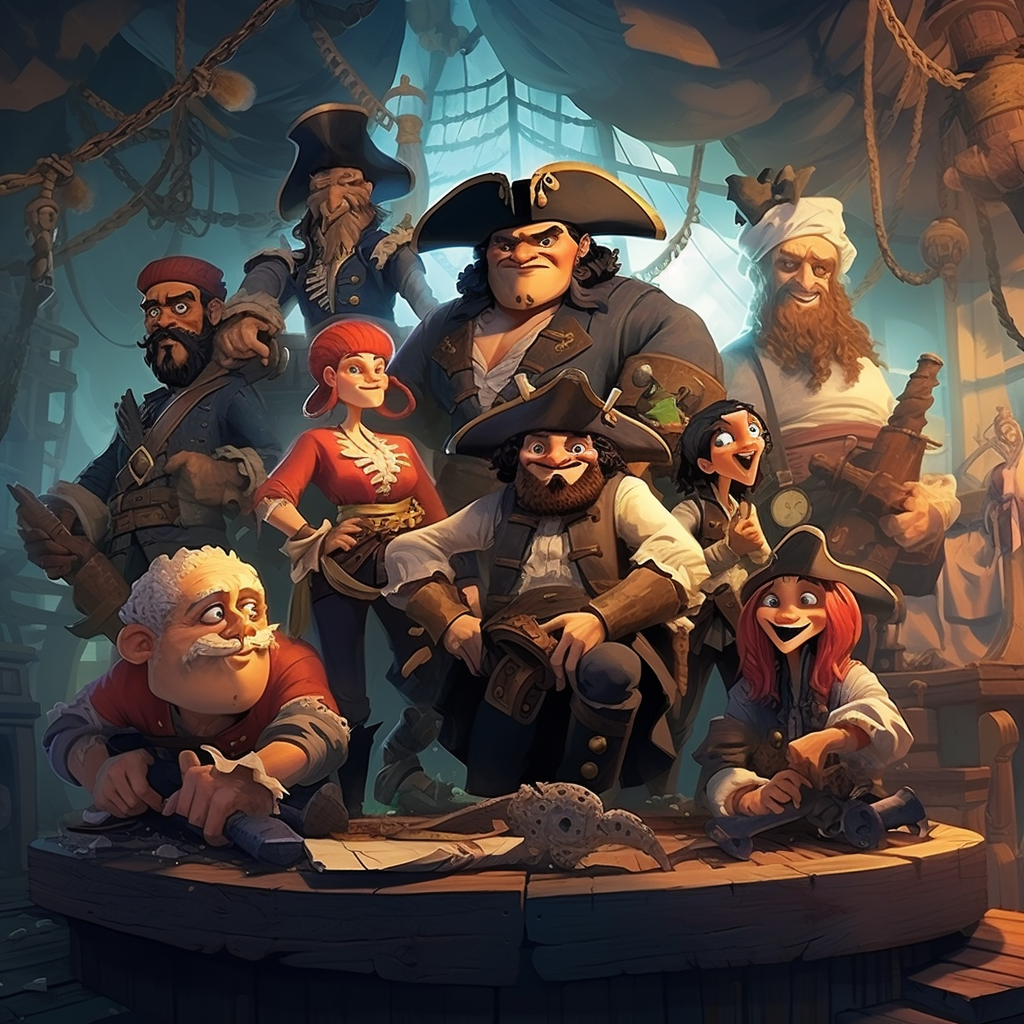 Colorful and Friendly Pirate Illustrations