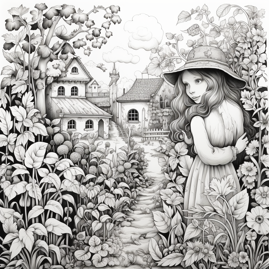 Children Colouring Book Secret Garden