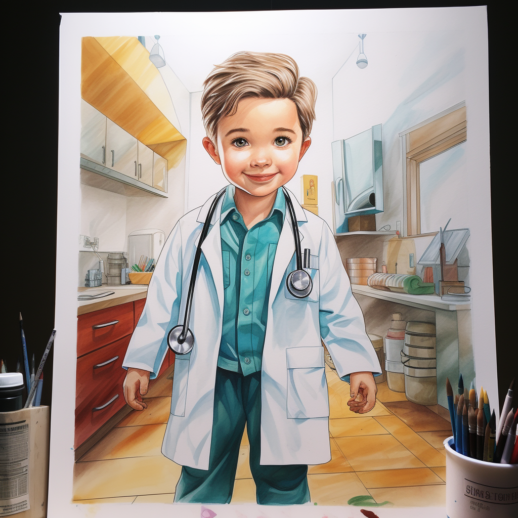 Children's drawing of a doctor