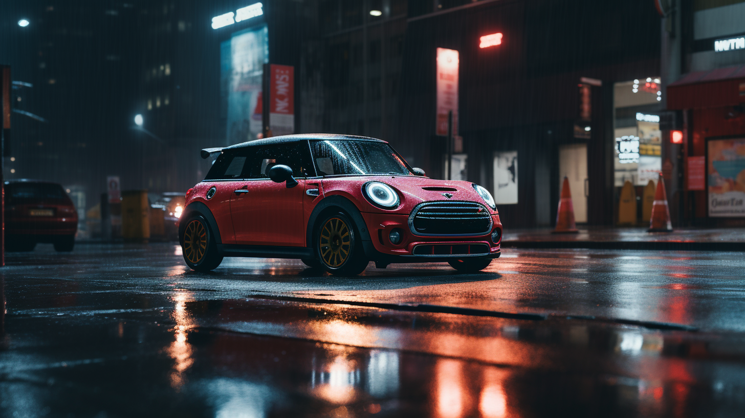 Chili Red Mini Cooper S in Urban Backdrop