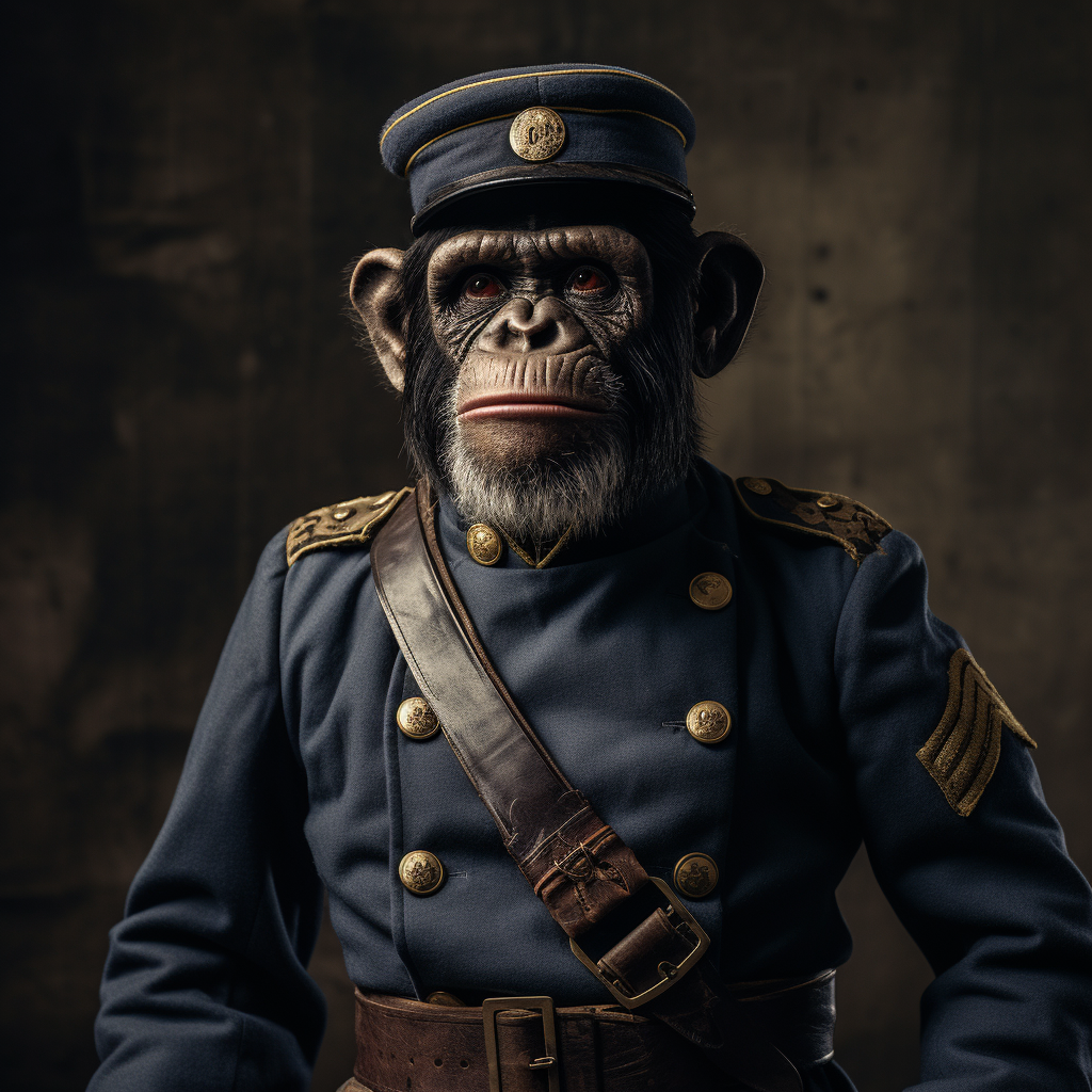 Chimp in WW1 Soldier Costume