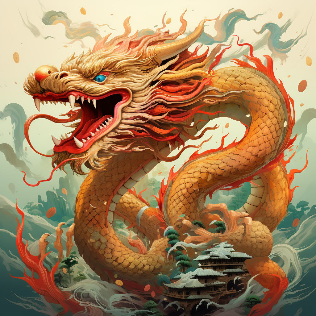 Beautiful China Dragon Illustration