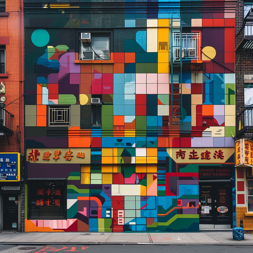 Colorful Chinatown Geometric Design