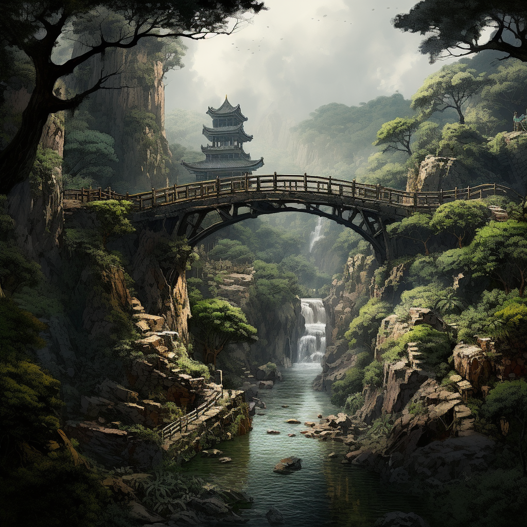 Stunning Chinese Bridge over River