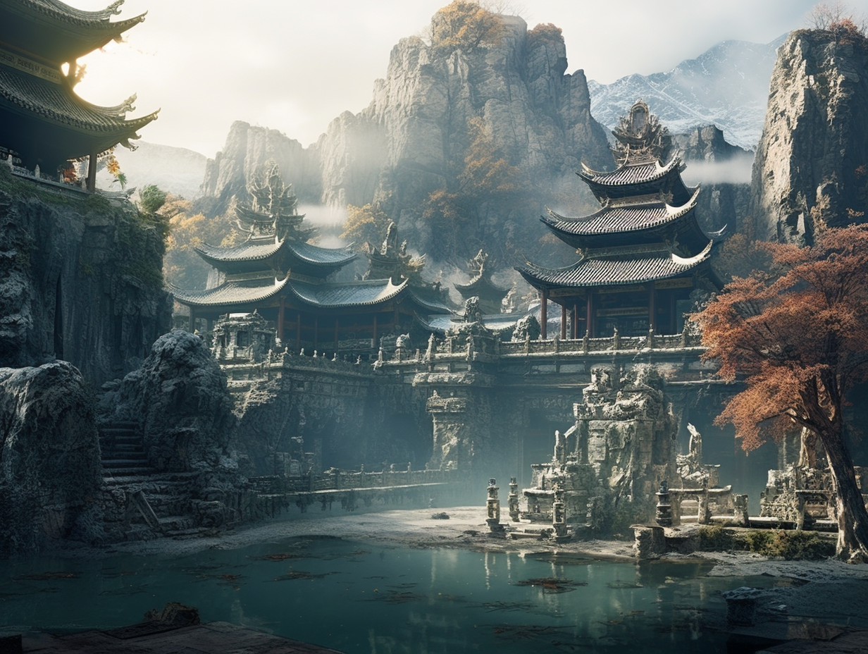 Beautiful Chinese Classical Architecture in Valley