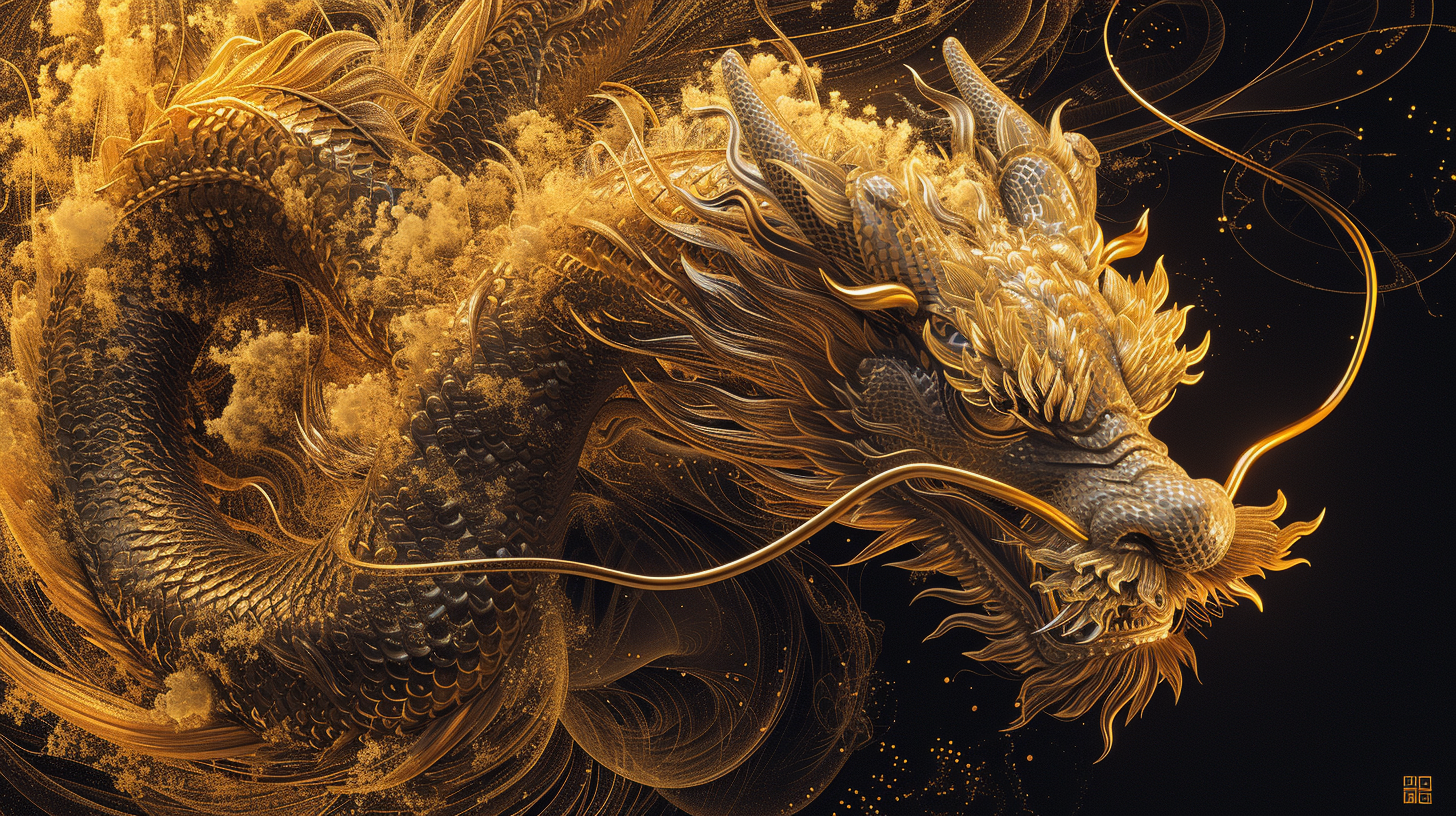 Chinese Dragon Abstract Art Technology