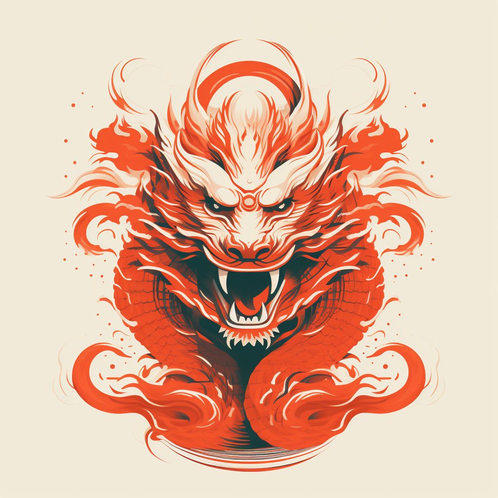 Minimal Chinese Dragon Art